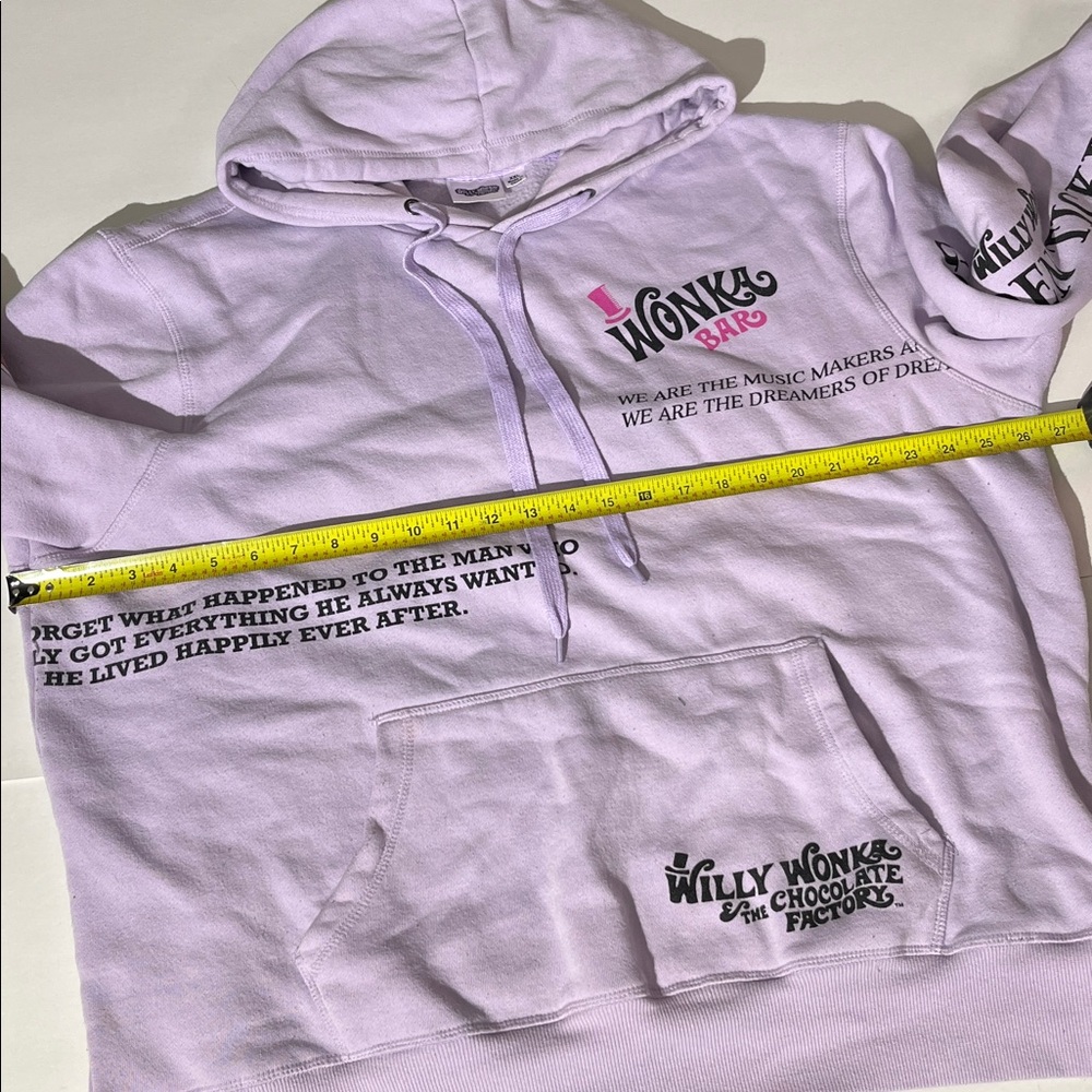 Willy Wonka & The Chocolate Factory XXL Hoodie Unisex Lavendar Purple Winter - Picture 6 of 7